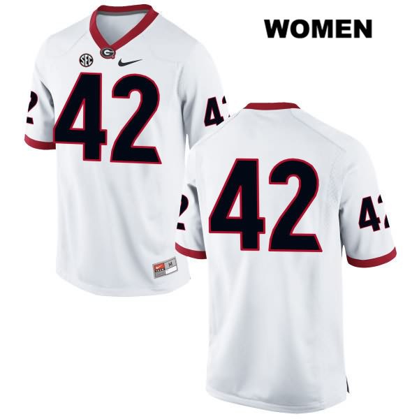 Georgia Bulldogs Women's Mitchell Werntz #42 NCAA No Name Authentic White Nike Stitched College Football Jersey JIB1156HX